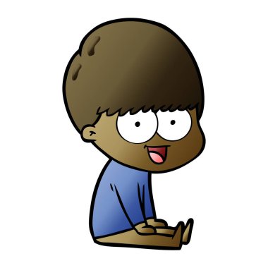 mutlu çizgi film çocuk vektör çizim