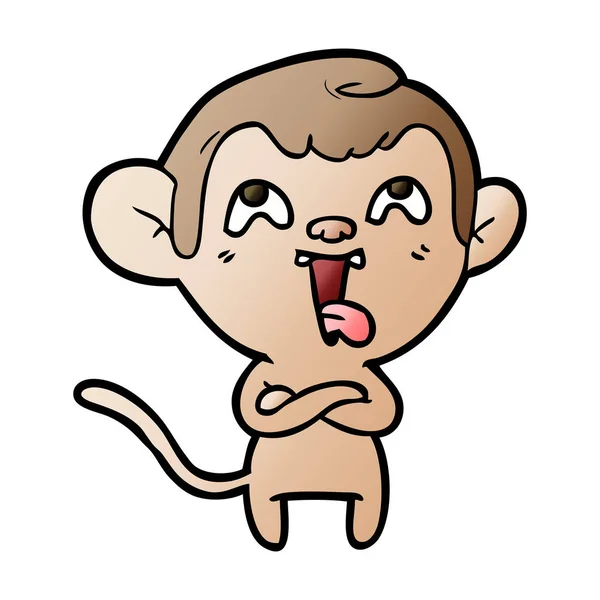 Ilustração Vetorial Macaco Louco Dos Desenhos Animados — Vetor de Stock