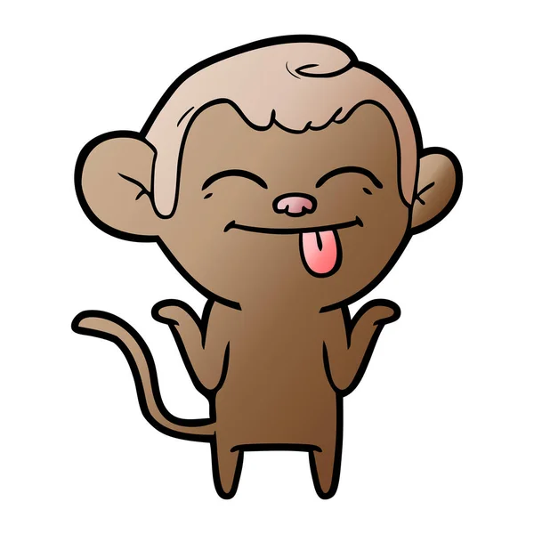 Ilustração Vetorial Engraçado Cartoon Monkey —  Vetores de Stock