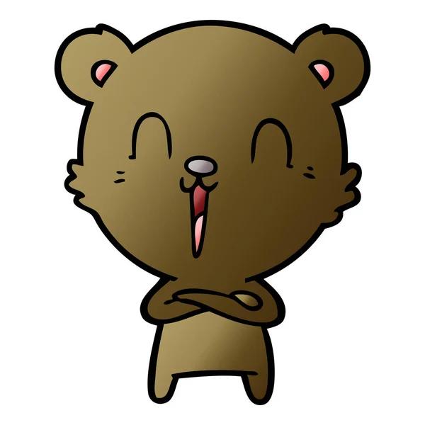 Векторная Иллюстрация Счастливого Мультяшного Медведя — стоковый вектор