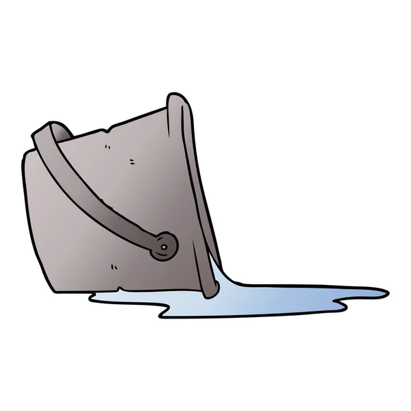 Karikatur Verschüttete Eimer Wasser — Stockvektor