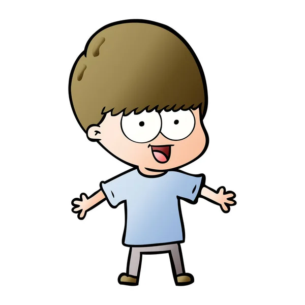 Vectorillustratie Van Happy Cartoon Jongen — Stockvector