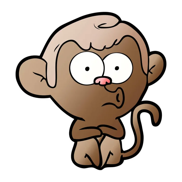 Ilustração Vetorial Macaco Enraizamento Desenhos Animados —  Vetores de Stock