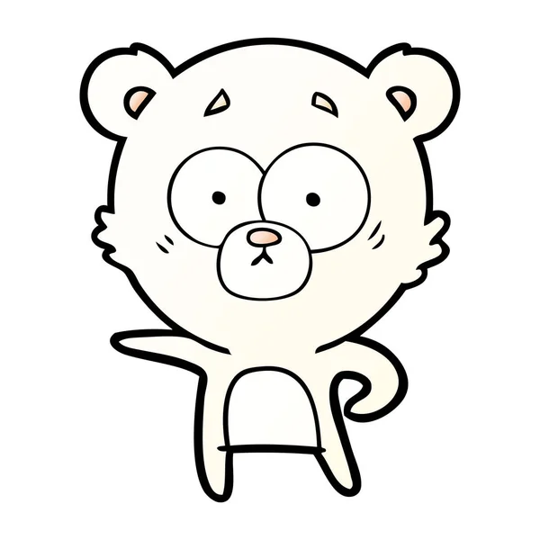 Sorprendido Oso Polar Dibujos Animados — Vector de stock