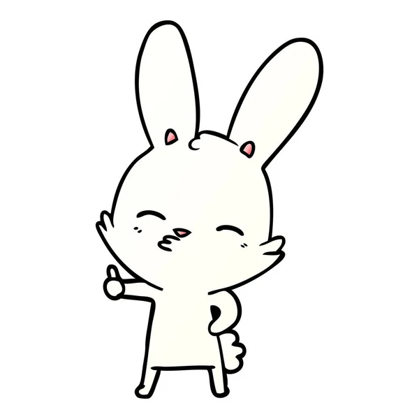 Vector Illustration Curious Bunny Cartoon — Stock Vector
