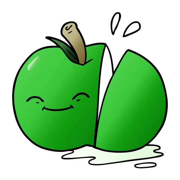 Vektorové Ilustrace Kreslené Plátky Jablka — Stockový vektor
