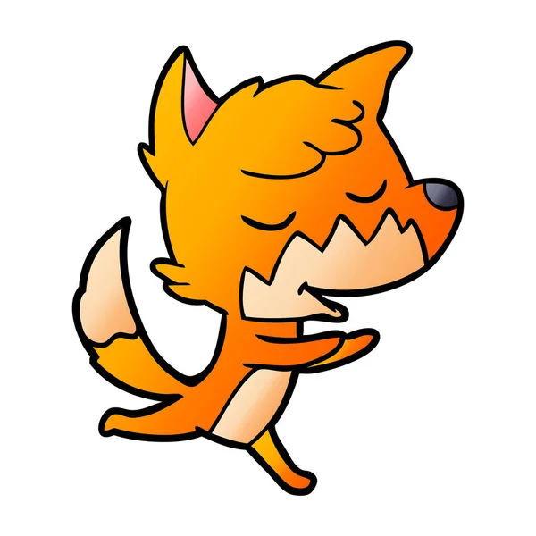 Friendly Cartoon Fox Running — Stock Vector