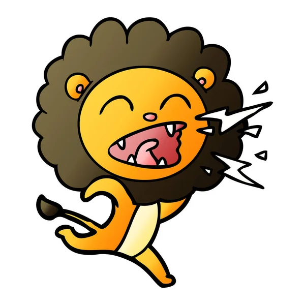 Vektor Illustration Des Cartoon Laufenden Löwen — Stockvektor