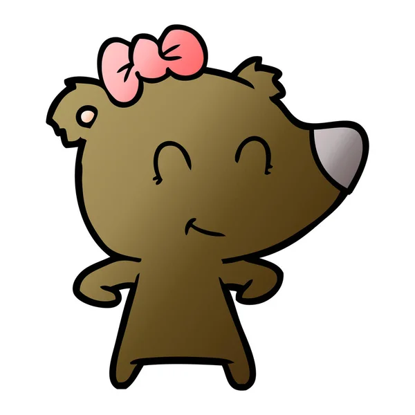 Ilustração Vetorial Desenhos Animados Urso Fêmea — Vetor de Stock