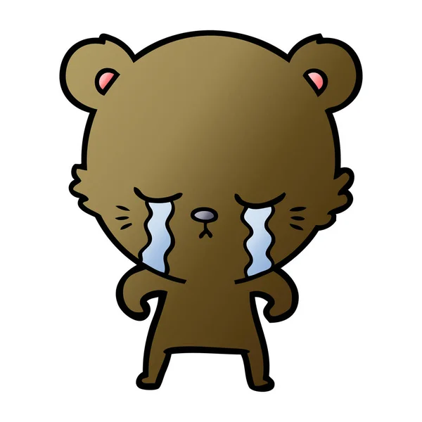 Vector Ilustración Llanto Oso Dibujos Animados — Vector de stock