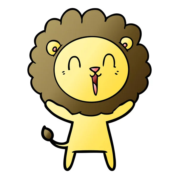 Vector Illustration Laughing Lion Cartoon — Stock Vector