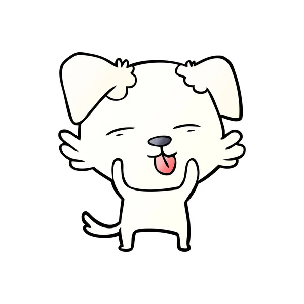 Cartoon Dog Sticking Out Tongue — Stock Vector