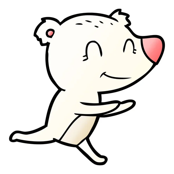 Correndo Desenhos Animados Urso Polar — Vetor de Stock