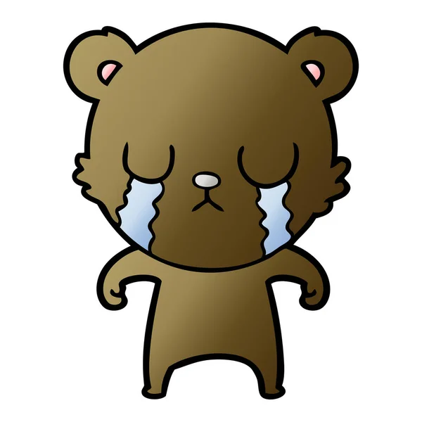 Vector Illustration Crying Cartoon Bear — Stock Vector