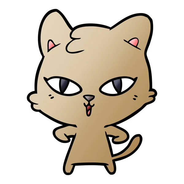 Vector Illustratie Van Cartoon Kat — Stockvector