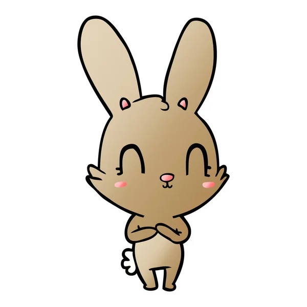 Vector Illustration Cute Cartoon Rabbit — Stock Vector