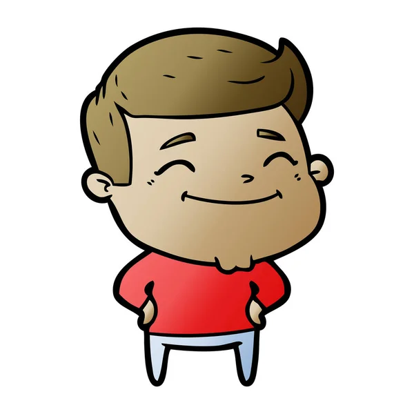 Ilustración Vectorial Hombre Dibujos Animados Feliz — Vector de stock