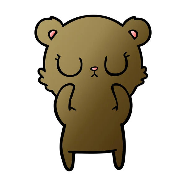 Vector Illustration Peaceful Cartoon Bear — Stock Vector