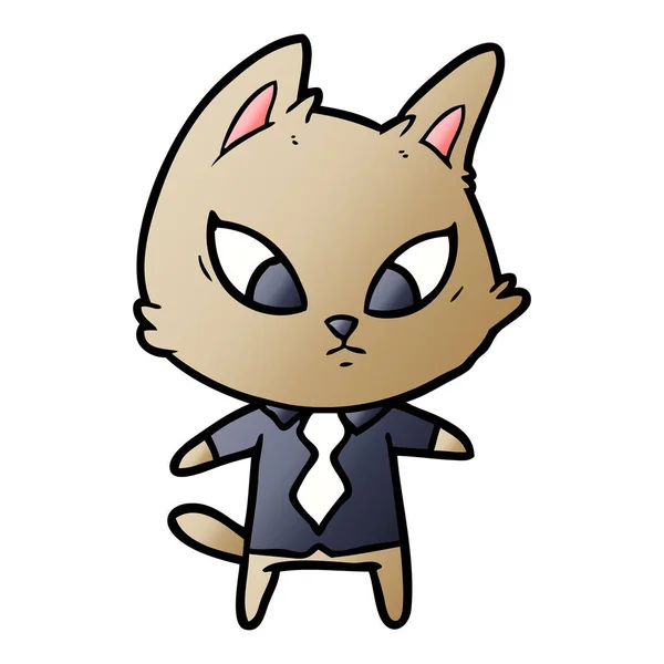 Zmatená Karikatura Firmy Cat — Stockový vektor