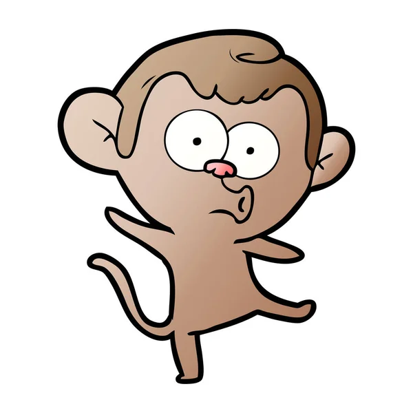 Vektorillustration Tecknad Förvånad Monkey — Stock vektor