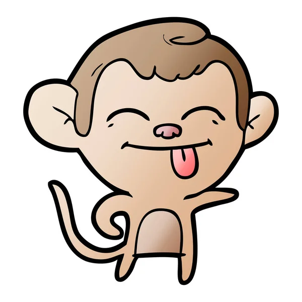 滑稽的卡通猴子指向 — 图库矢量图片