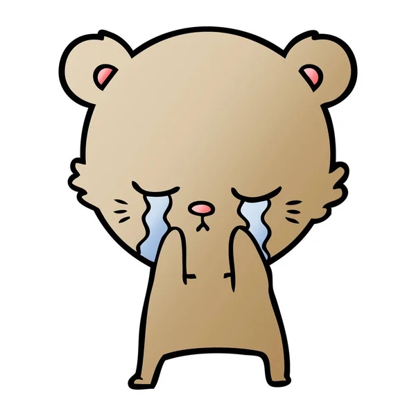 Vector Ilustración Llanto Oso Dibujos Animados — Vector de stock