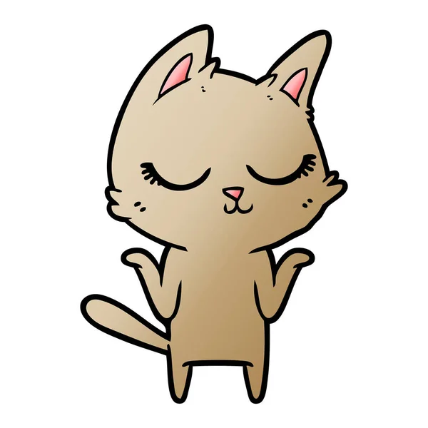 Vector Ilustración Calma Gato Dibujos Animados — Vector de stock