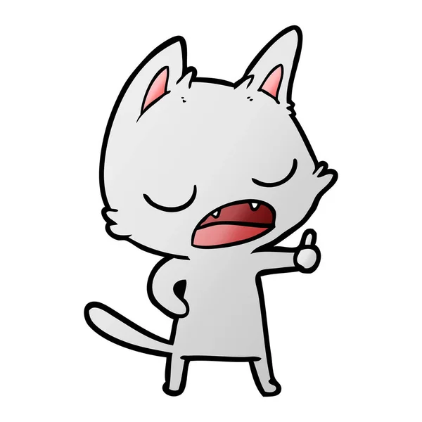 Mluvící Kočka Kreslené Vektorové Ilustrace — Stockový vektor