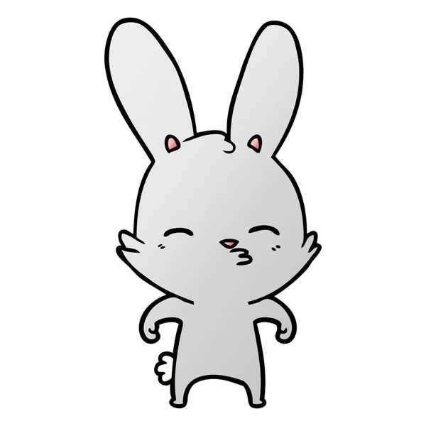 Vektoros Illusztráció Kíváncsi Bunny Rajzfilm — Stock Vector