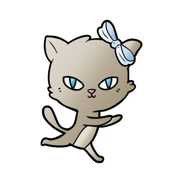 Cute Cartoon Cat Running — Stock Vector