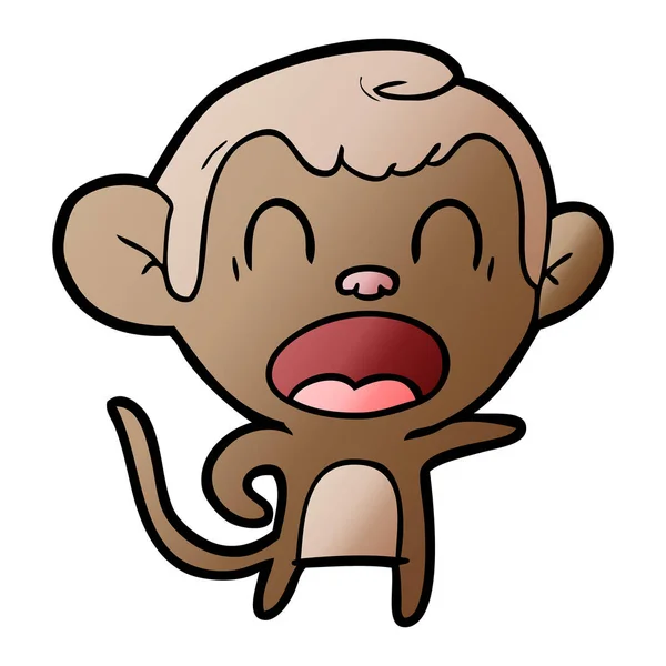 Ilustração Vetorial Macaco Gritando Desenhos Animados Isolado Branco —  Vetores de Stock