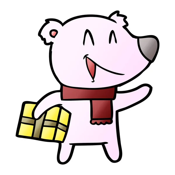 Rir Natal Urso Desenhos Animados — Vetor de Stock