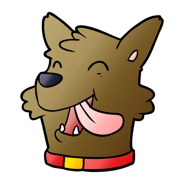 Karikatür Mutlu Köpek Yüz — Stok Vektör