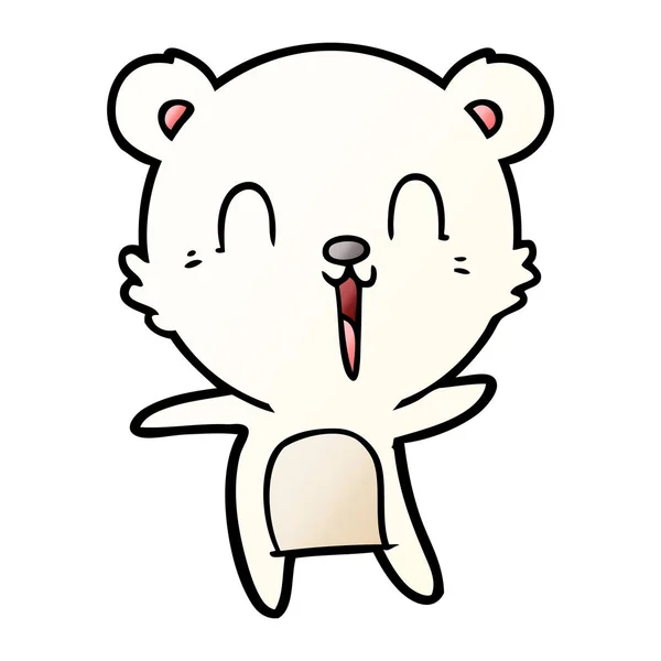 Urso Polar Desenhos Animados Feliz — Vetor de Stock