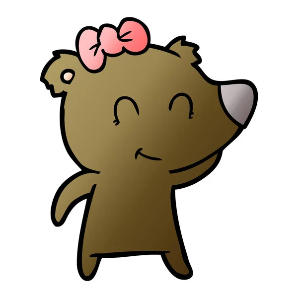Ilustração Vetorial Desenhos Animados Urso Fêmea — Vetor de Stock