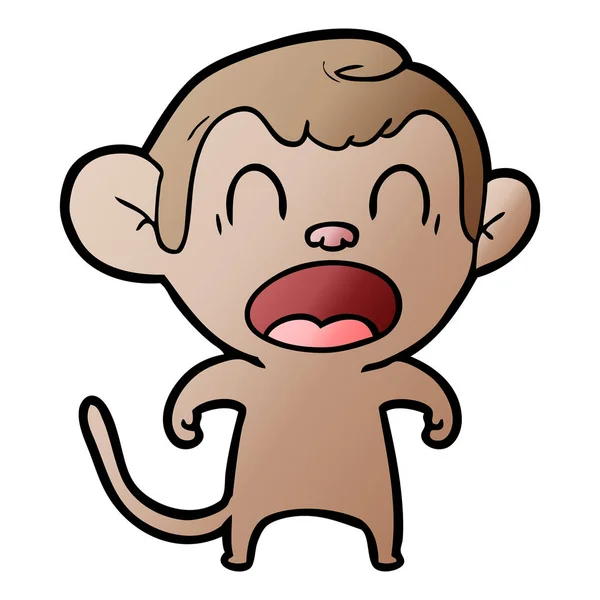 Vektorové Ilustrace Křik Kreslená Opice — Stockový vektor