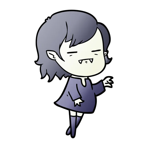 Cartoon Undead Vampier Meisje Reiken — Stockvector