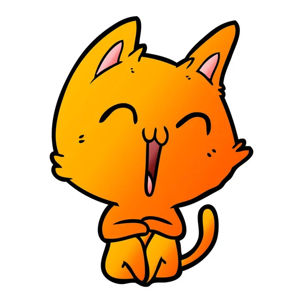 Ilustracja Kot Kreskówka Szczęśliwy Wektor — Wektor stockowy