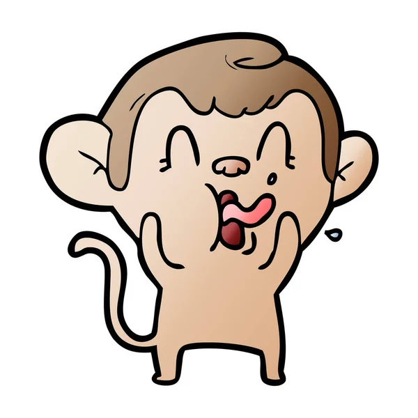 Vectorillustratie Voor Gek Cartoon Monkey — Stockvector