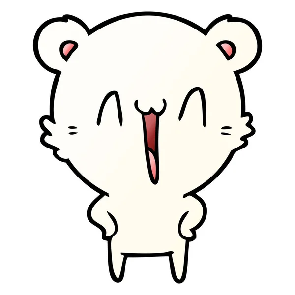 Happy Polar Bear Cartoon — Stock Vector
