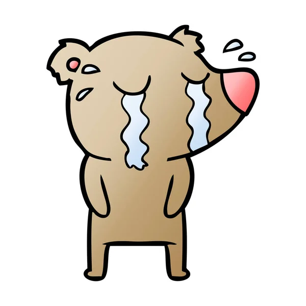 Vector Illustration Cartoon Crying Bear — Stock Vector