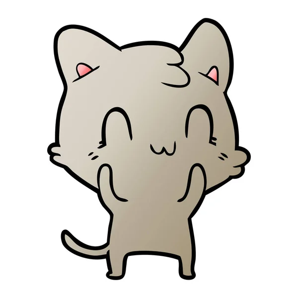 Ilustracja Wektorowa Szczęśliwy Kot Kreskówka — Wektor stockowy