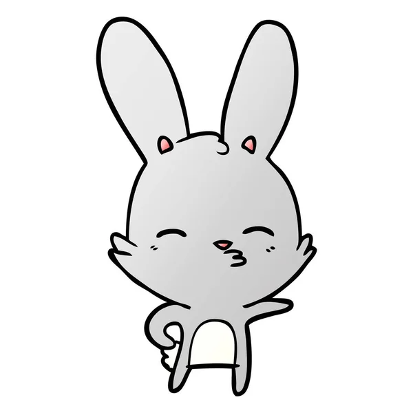 Vectorillustratie Van Nieuwsgierig Bunny Cartoon — Stockvector