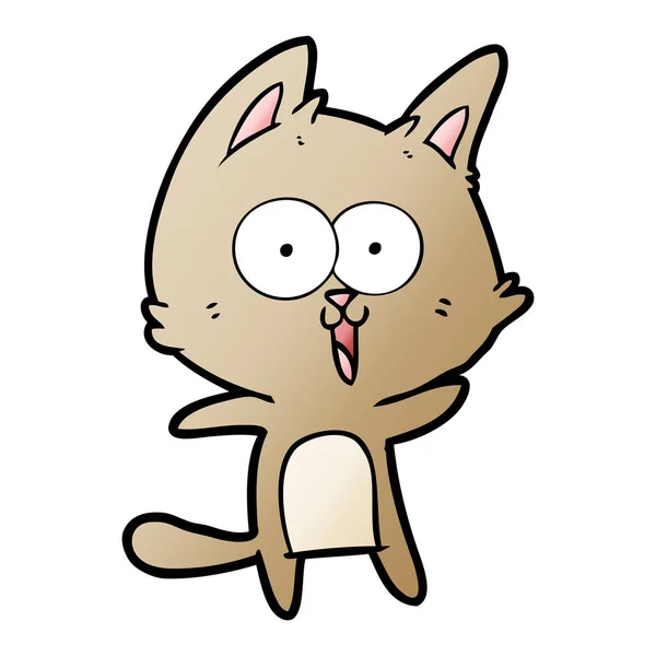 Vector Ilustración Divertido Gato Dibujos Animados — Vector de stock