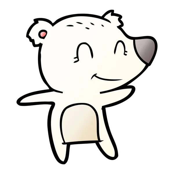 Desenho Animado Urso Polar Sorridente — Vetor de Stock