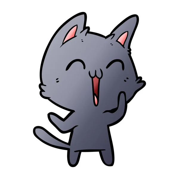 Ilustración Vectorial Feliz Gato Dibujos Animados — Vector de stock