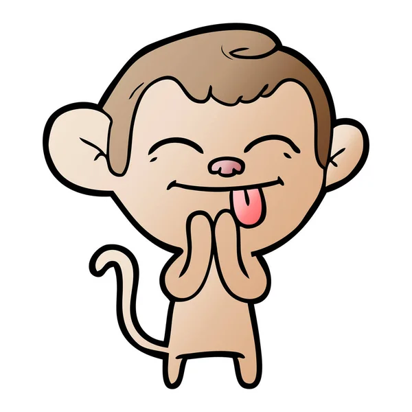 Vector Illustration Funny Cartoon Monkey — Stock Vector