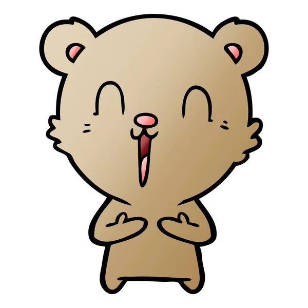 Ilustração Vetorial Urso Feliz Dos Desenhos Animados —  Vetores de Stock