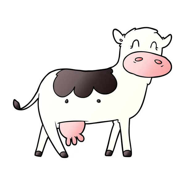 Vector Illustration Cartoon Cow — Stock Vector