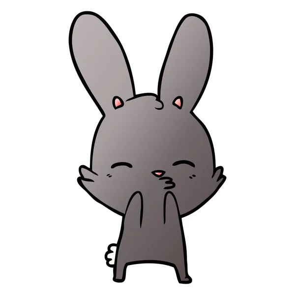 Illustration Vectorielle Dessin Animé Lapin Curieux — Image vectorielle